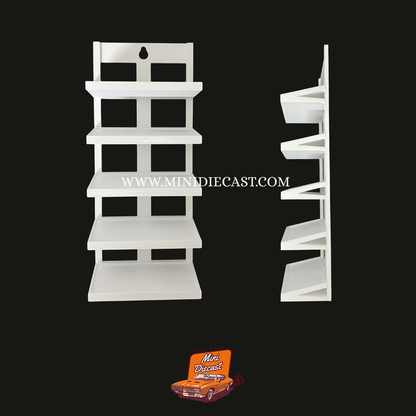 Diecast Cars 5 Rack Stand Slanting (White) (1:64 Scale Cars)