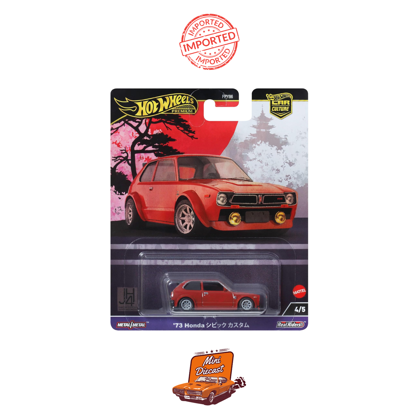 Hot Wheels Premium Car Culture ’73 Honda Civic Custom (Sealed / Imported)