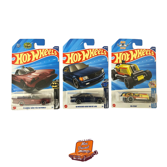 Hot Wheels Mainline (Set of 3) – Batman TV Series / ’89 Mercedes-Benz 560 SEC AMG / Mo’Stash