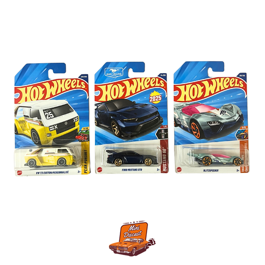 Hot Wheels Mainline (Set of 3) – VW T3 Custom / Ford Mustang GTD / Blitzspeeder
