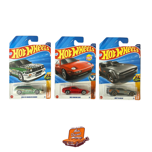Hot Wheels Mainline (Set of 3) – BMW M3 Wagon / 1983 Porsche 928S / Drift’n Break