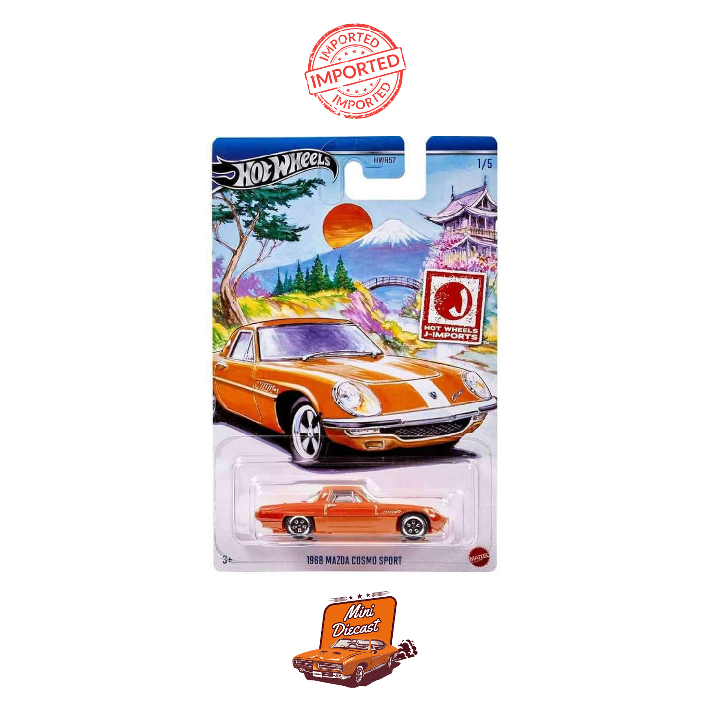 Hot Wheels Silver Series 1968 Mazda Cosmo Sport J-Imports (Sealed / Imported) with Protector Case