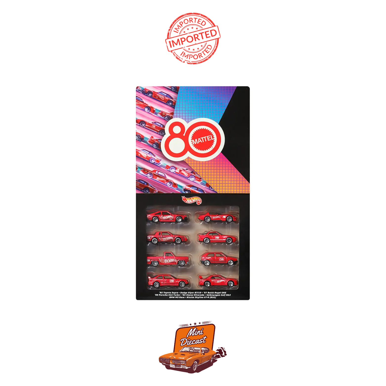 Hot Wheels Silver Series Mattel 80th Anniversary 8 Pack Imported Mini hot-wheels-silver-series-mattel-80th-anniversary-8-pack-imported-mini