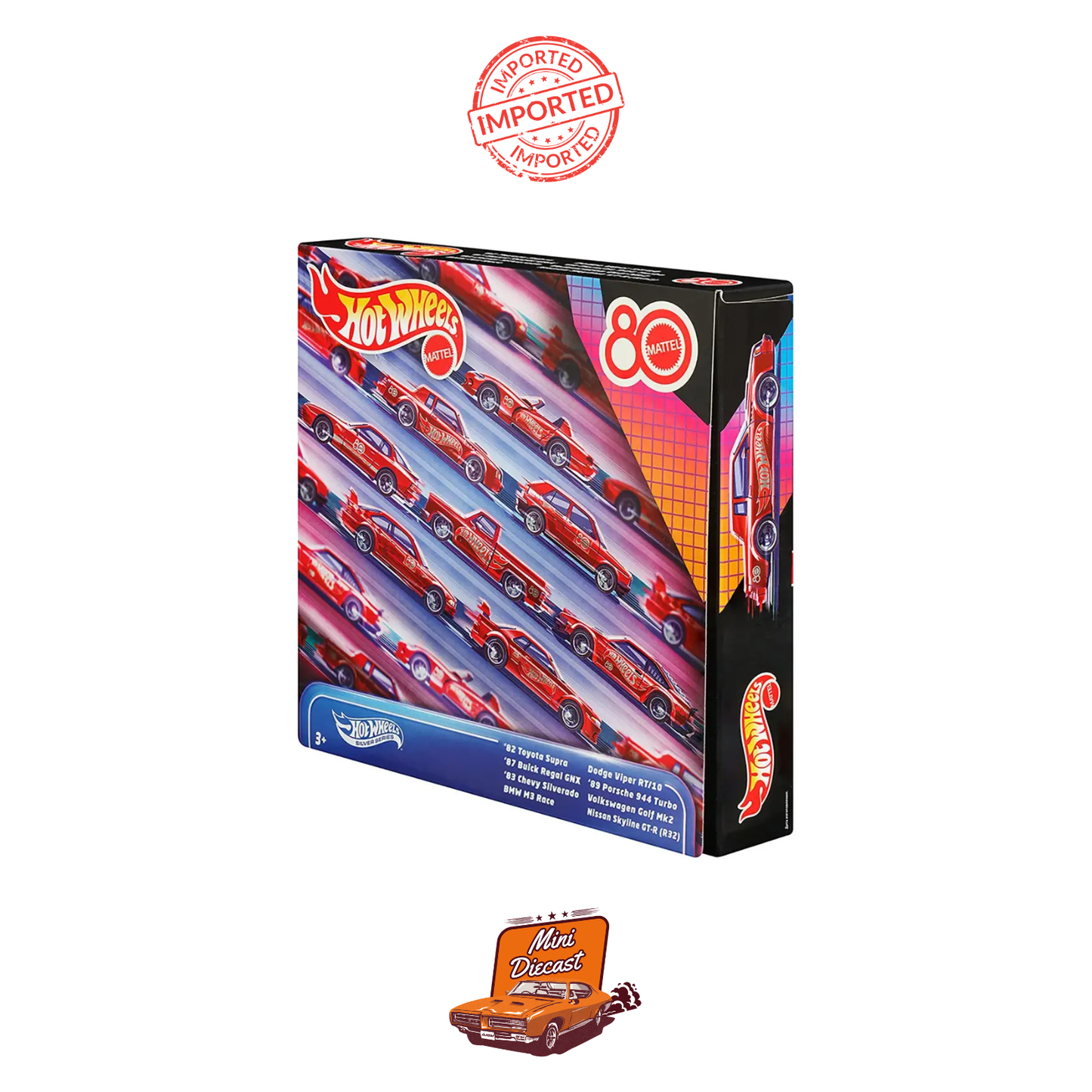 Hot Wheels Silver Series Mattel 80th Anniversary 8-Pack Imported