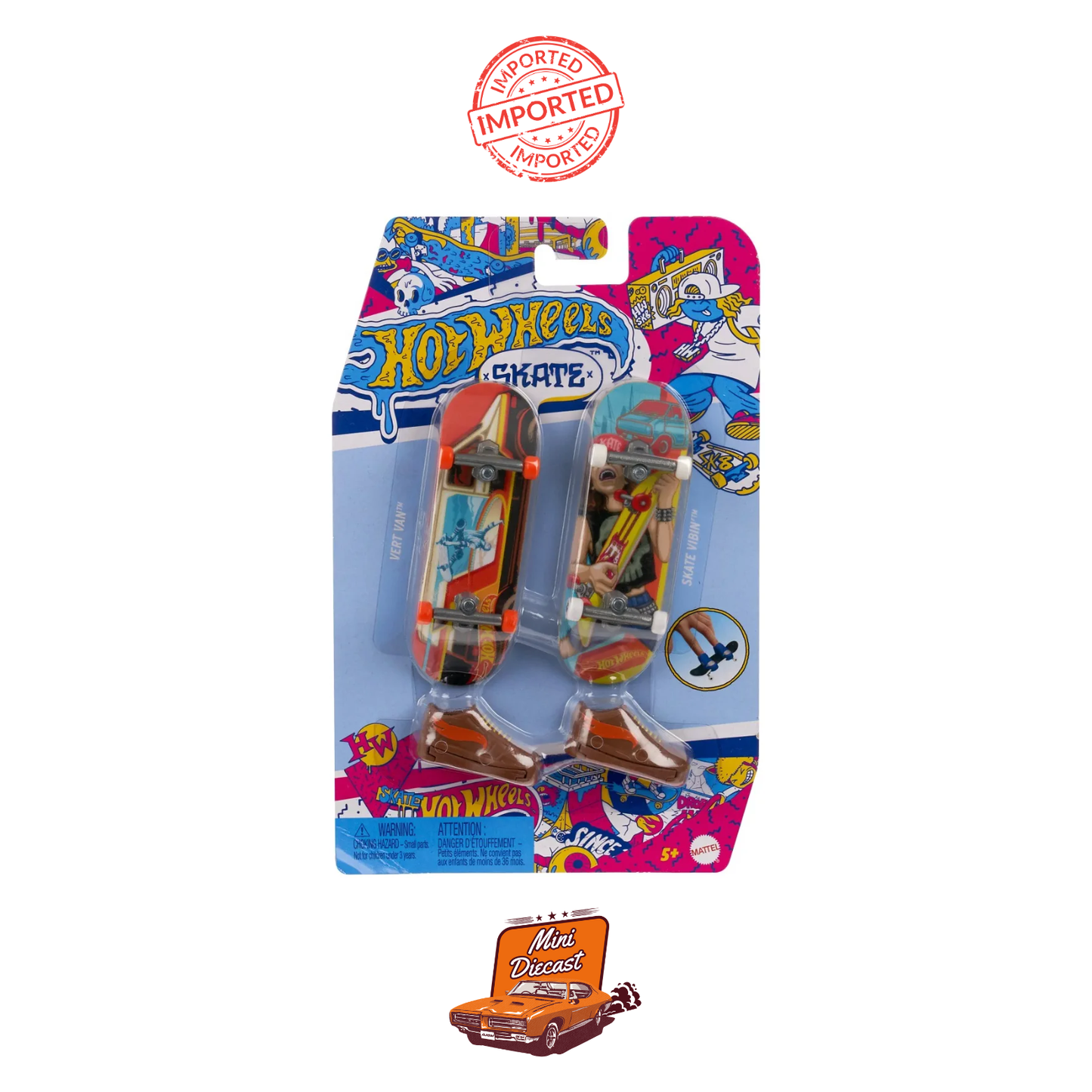 Hot Wheels Skate Vert Van + Skate Vibin Pack – Fingerboard 2-Pack Imported