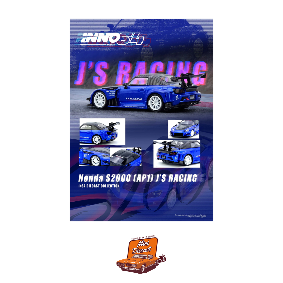 INNO64 Honda S2000 J'S Racing (AP1) Blue IN64-S2000JS-BLUE