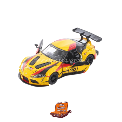 Kinsmart Toyota GR Supra Racing Concept (Printed) – 1:36 Scale Yellow