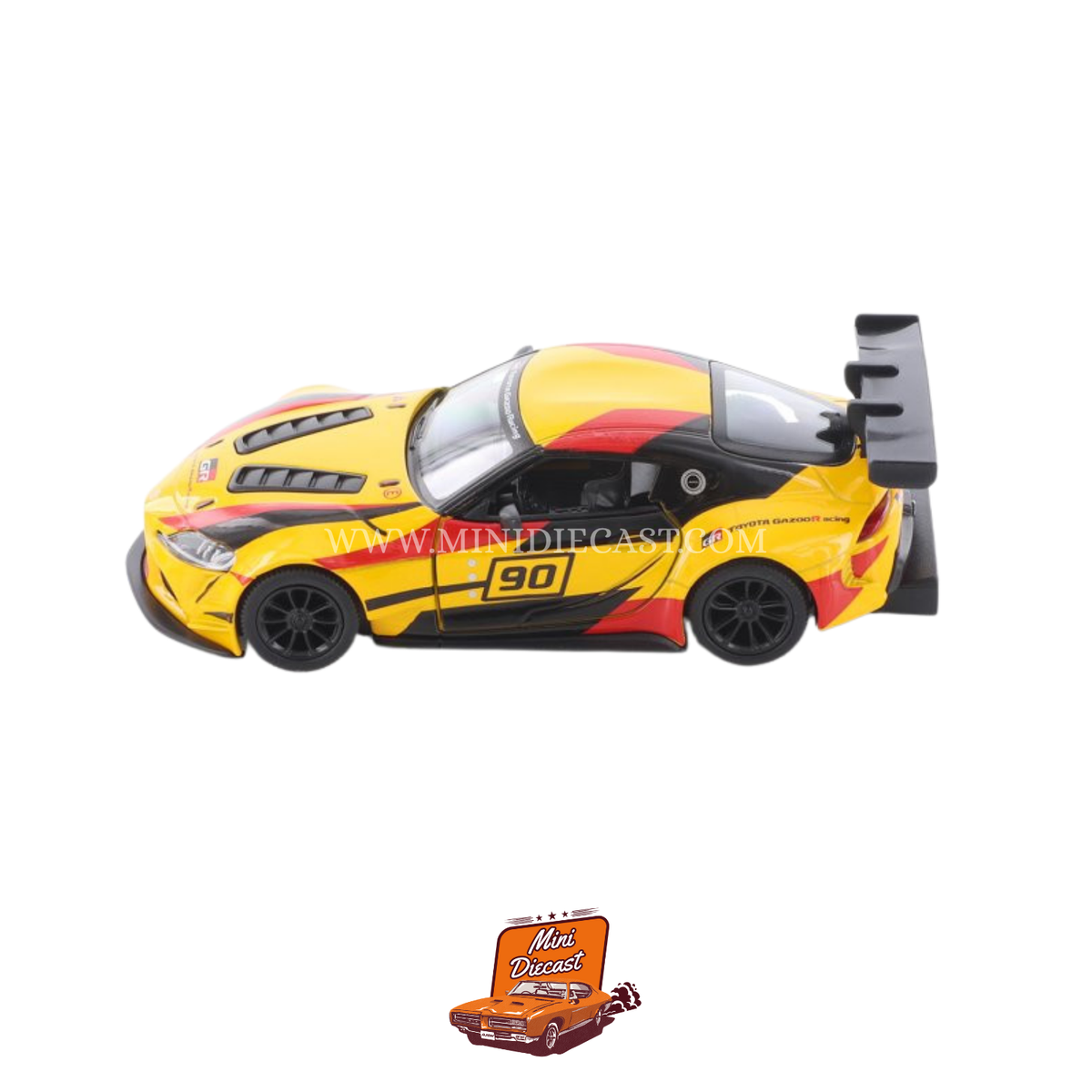 Kinsmart Toyota GR Supra Racing Concept (Printed) – 1:36 Scale Yellow