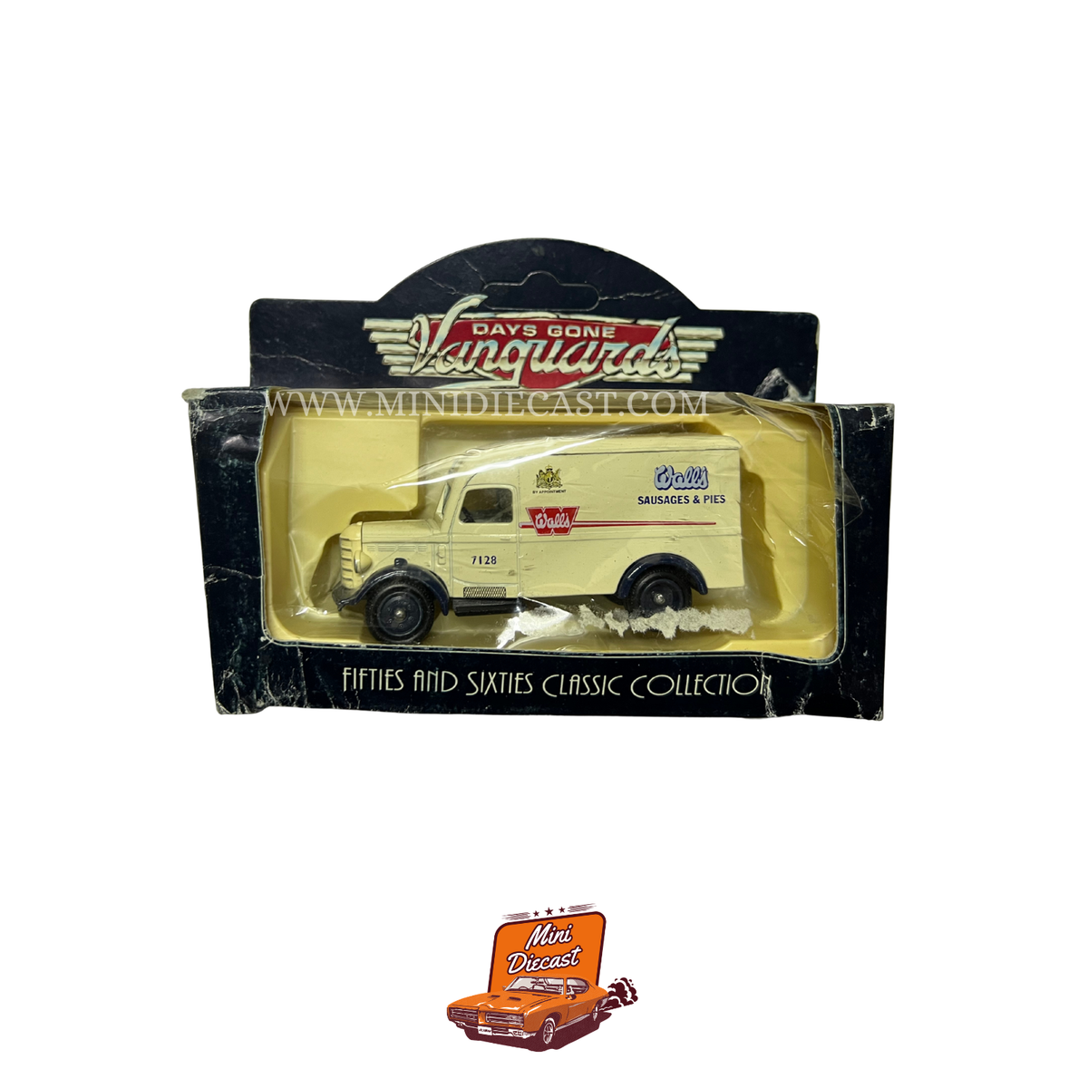 Lledo Days Gone Vintage Models 1950 Bedford 30 CWT Delivery Van Wali's Sausages (63006) – vintage Lledo Days Gone diecast model, SKU LDGB6-59; box condition Box Damage