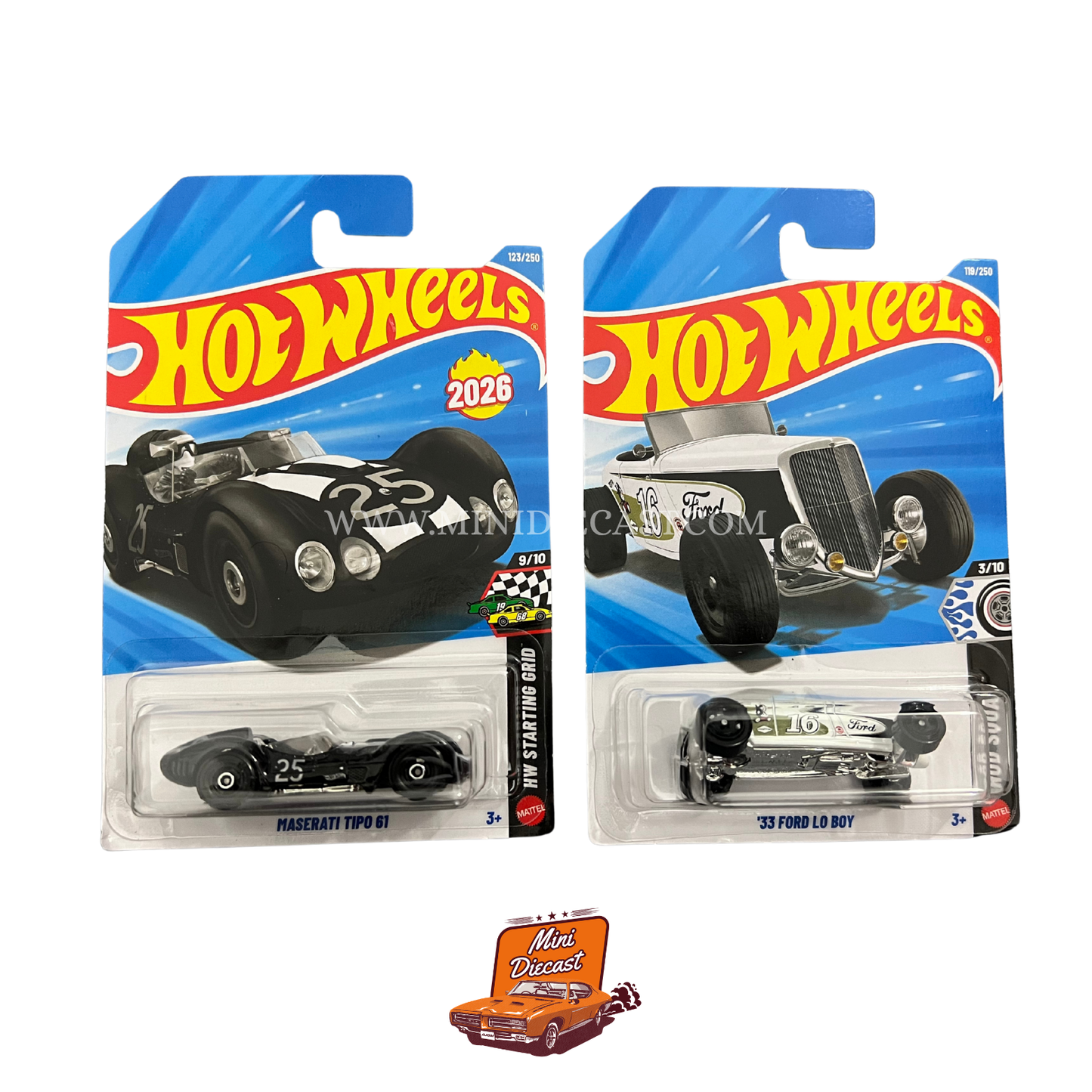 Hot Wheels Mainline (Set of 2) – Maserati Tipo 61 / '33 Ford Lo-Boy