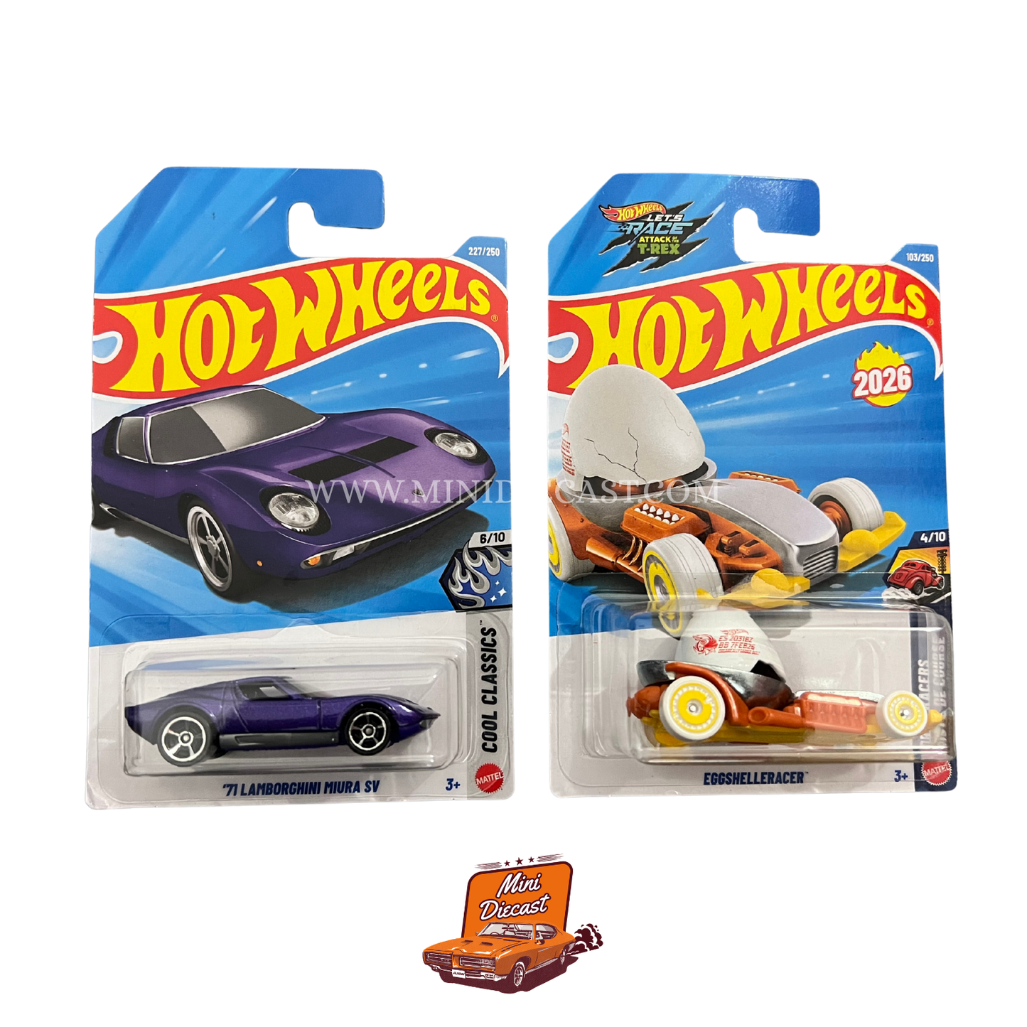 Hot Wheels Mainline (Set of 2) – '71 Lamborghini Miura SV / Eggsheller