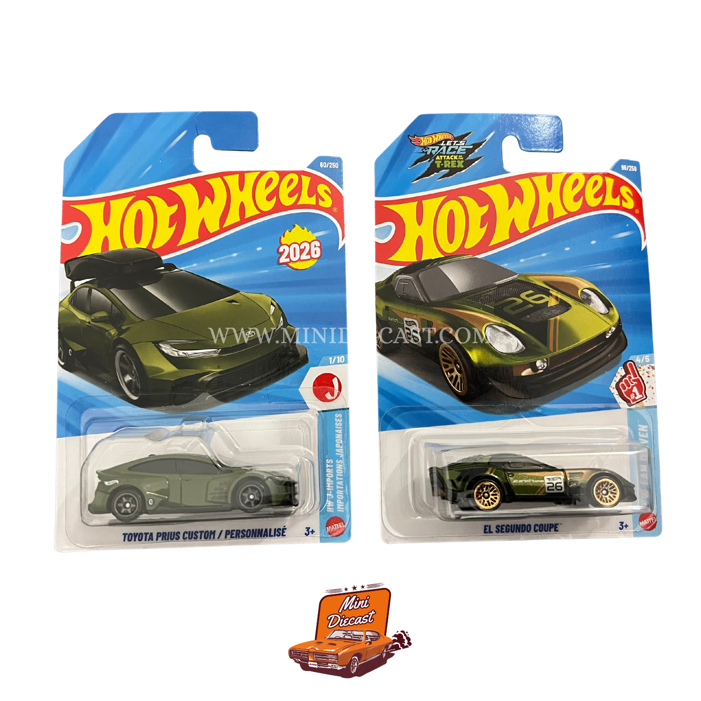 Hot Wheels Mainline (Set of 2) – Toyota Prius Custom / El Segundo Coupé