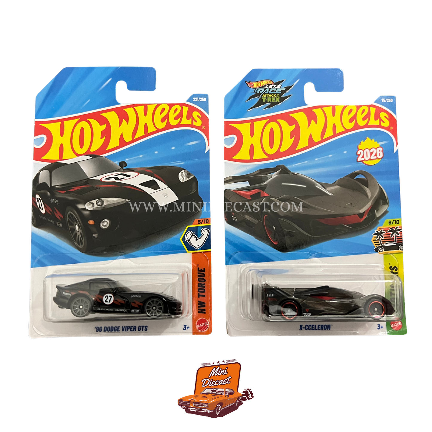 Hot Wheels Mainline (Set of 2) – '96 Dodge Viper GTS / X-Celeron