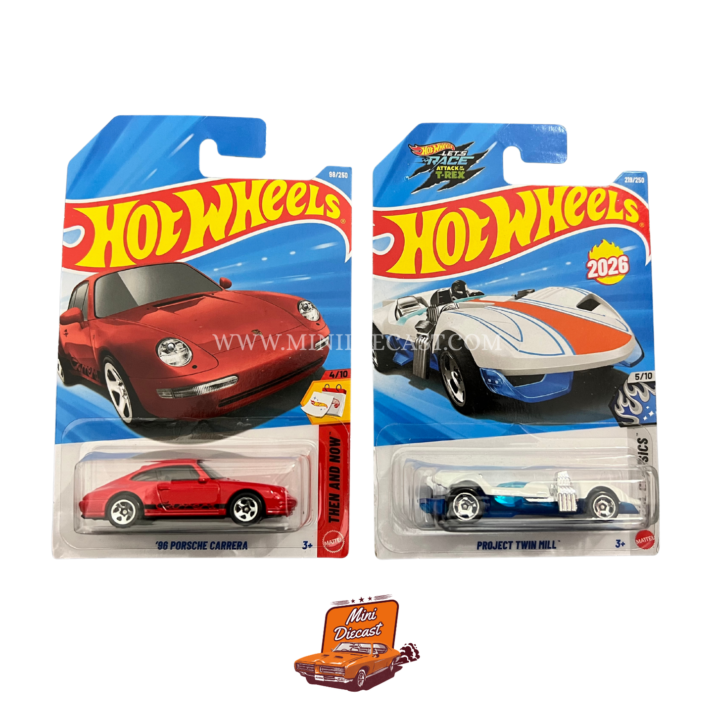 Hot Wheels Mainline (Set of 2) – '96 Porsche Carrera / Project Twin Mill