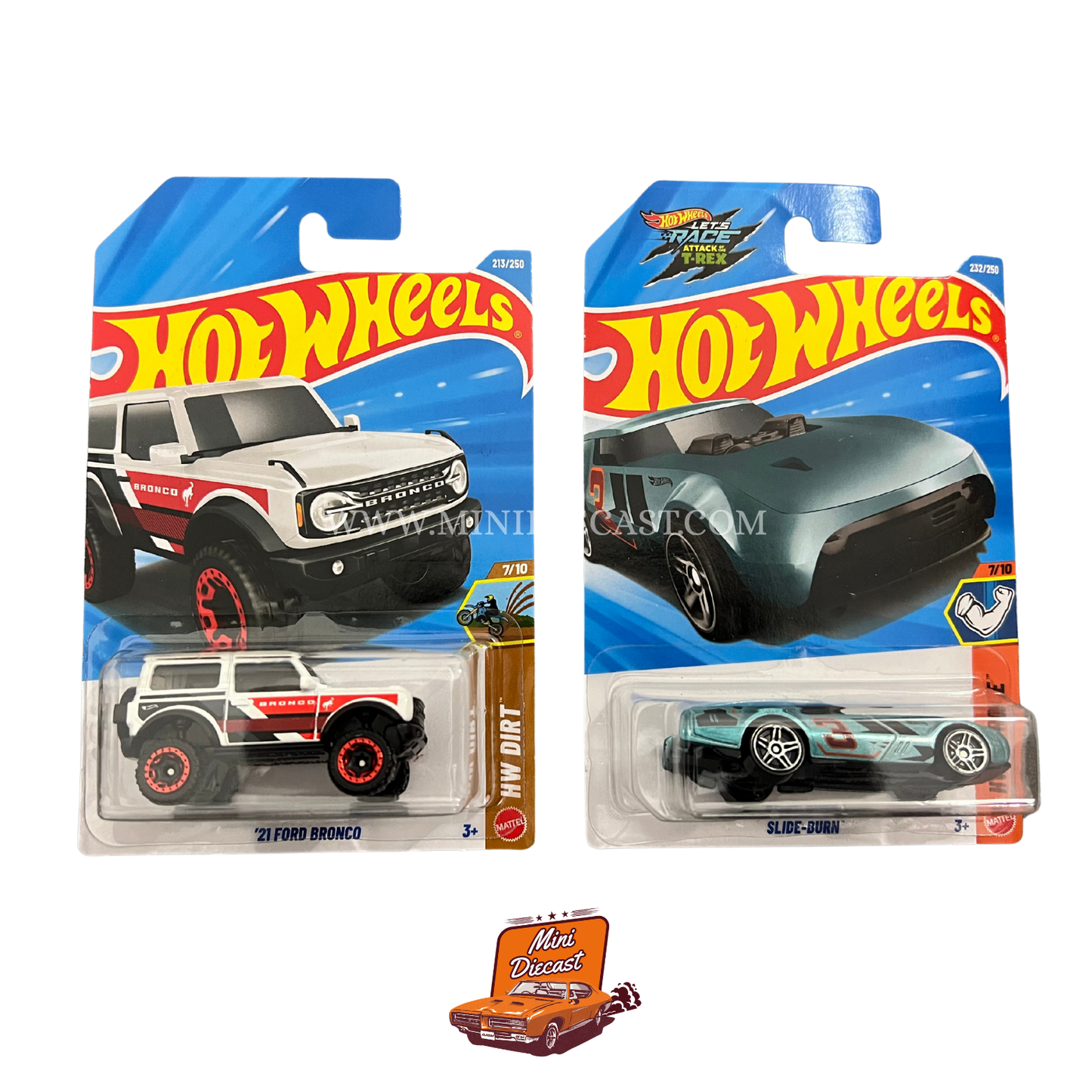 Hot Wheels Mainline (Set of 2) – '21 Ford Bronco / Slide-Burn