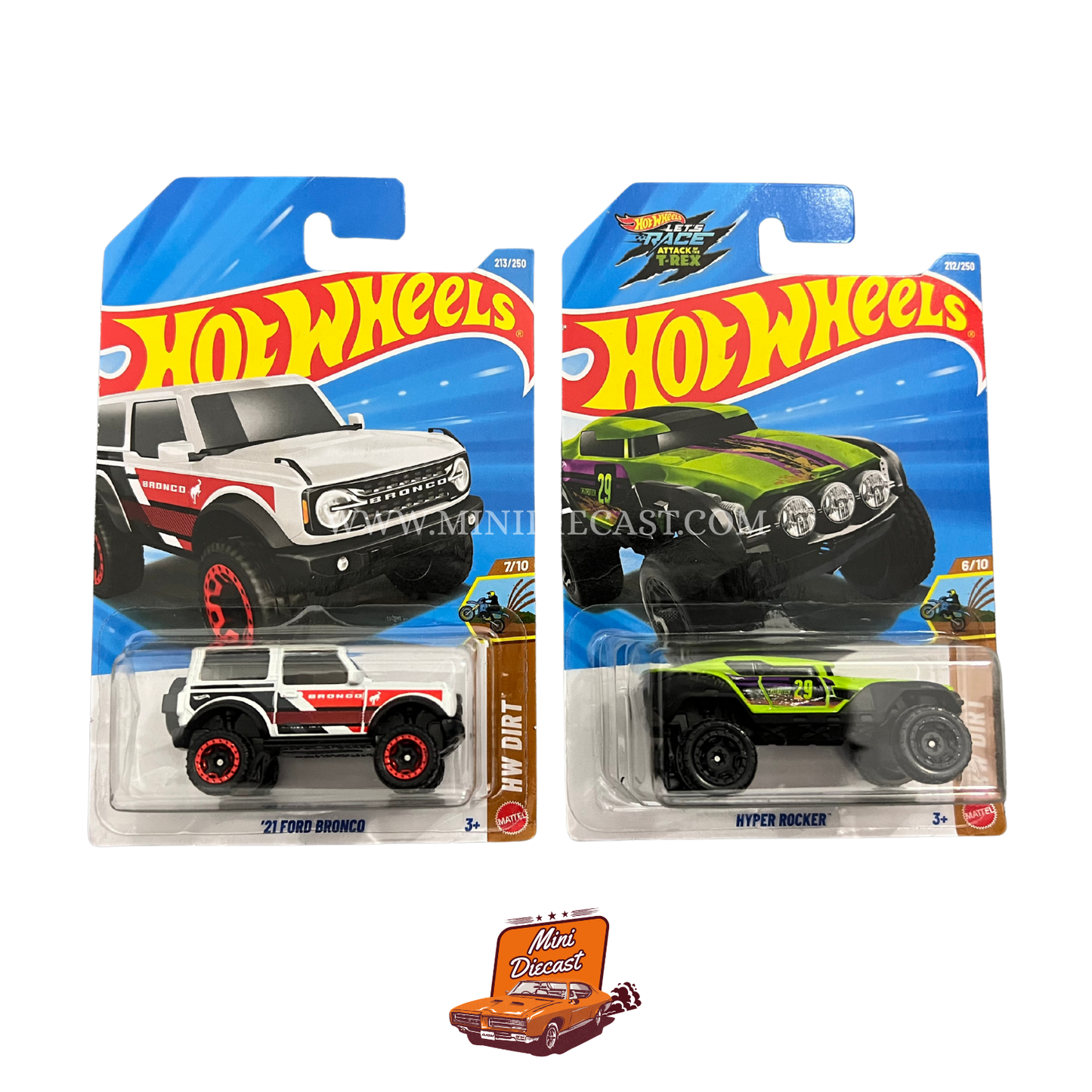 Hot Wheels Mainline (Set of 2) – '21 Ford Bronco / Hyper Rocker