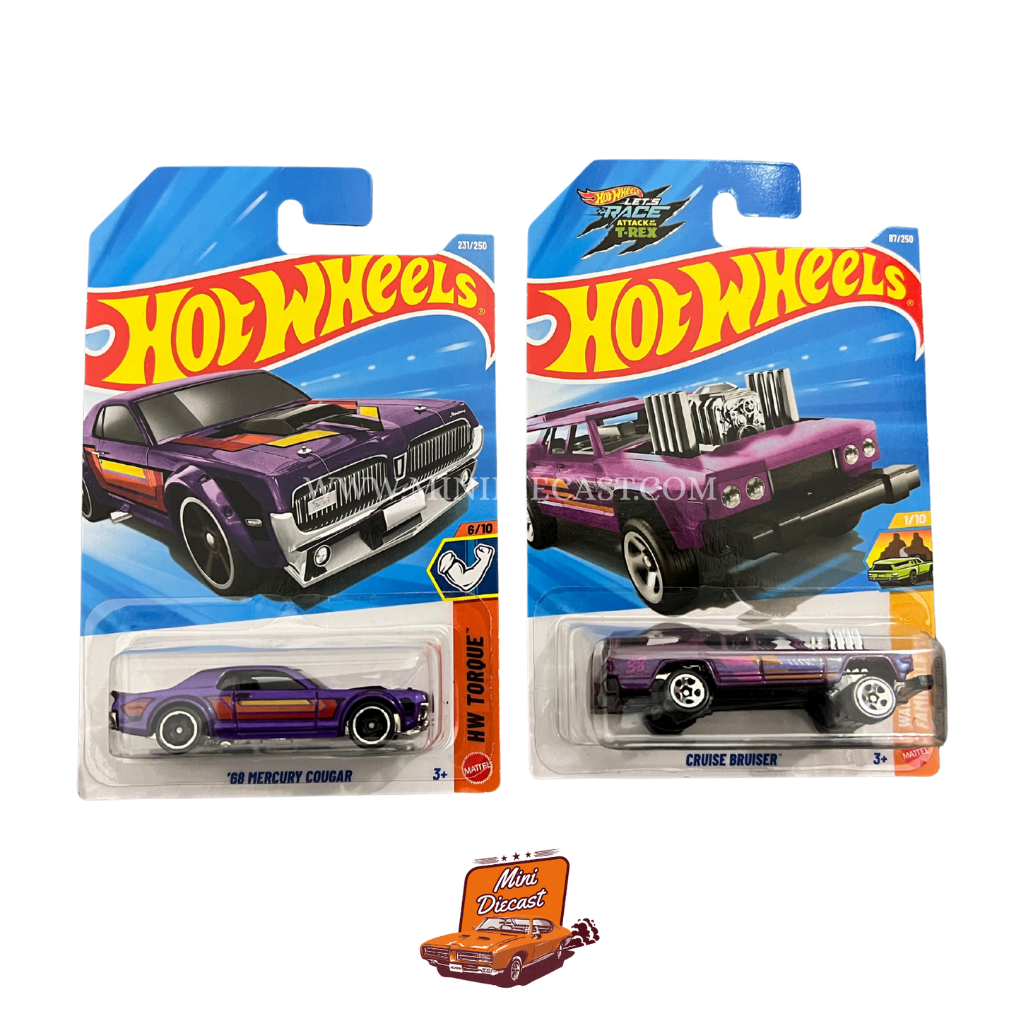 Hot Wheels Mainline (Set of 2) – '68 Mercury Cougar / Cruise Bruiser