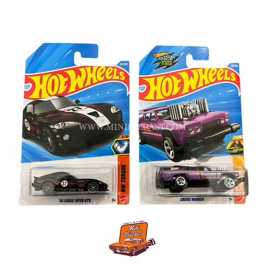 Hot Wheels Mainline (Set of 2) – '96 Dodge Viper GTS / Cruise Bruiser