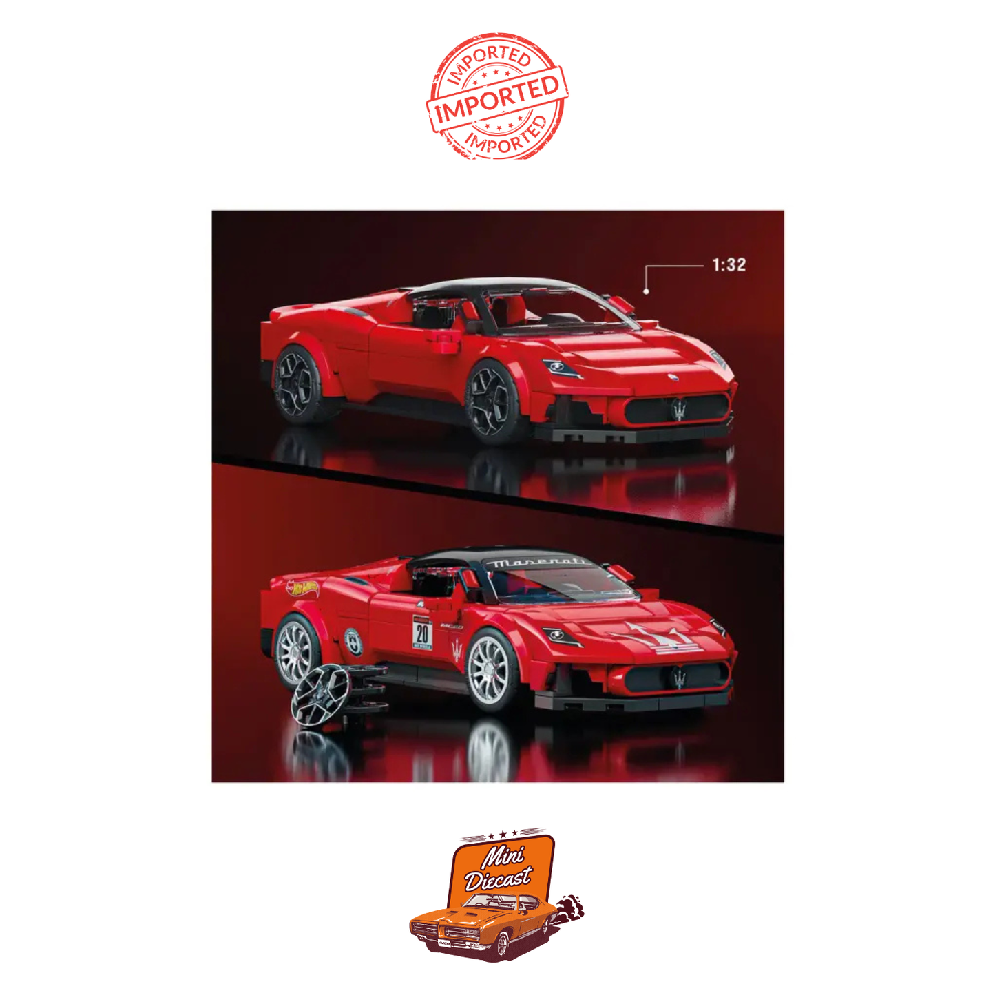 Hot Wheels Speed Series Maserati MC20 Building Set Brick Shop Imported