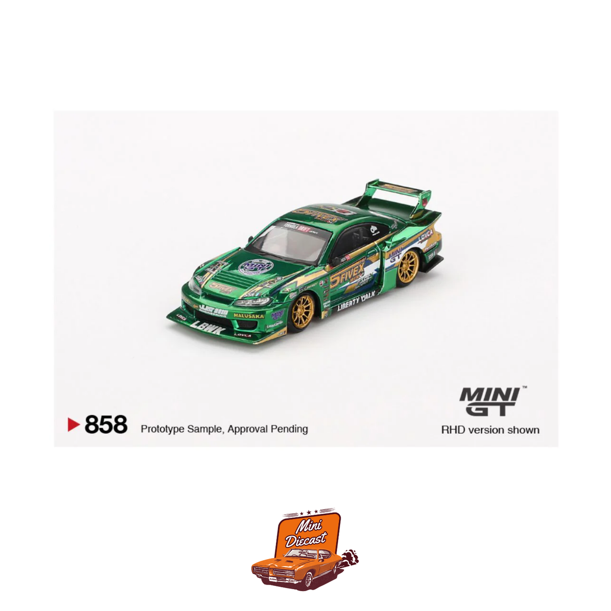 Mini GT #858 Nissan Silvia (S15) LB-Super Silhouette – LBWK 2024 Fausto Racing