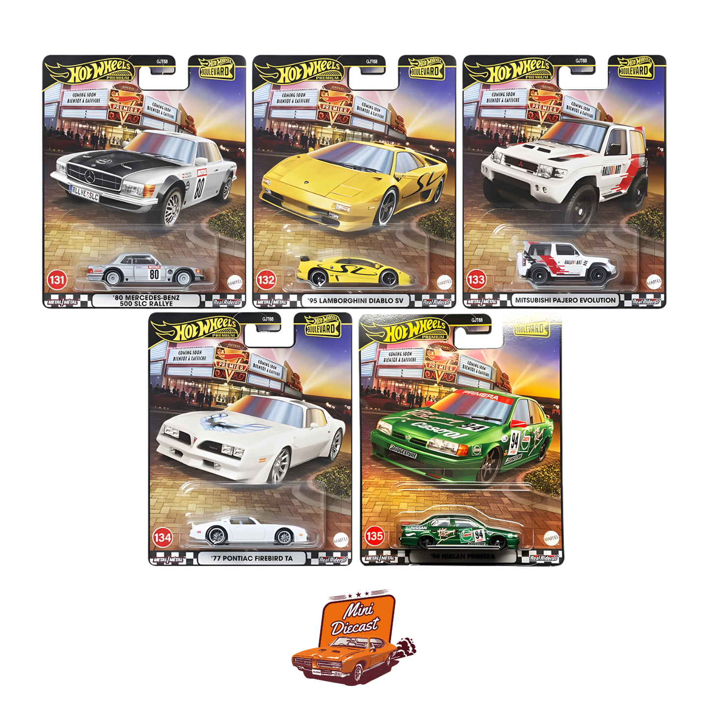 Hot Wheels Premium 2025 Boulevard Collection – Set of 5 (131–135)