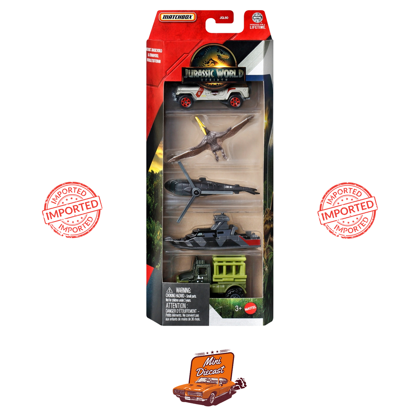 Matchbox Jurassic World 5-Pack JGL26 (Sealed / Imported)