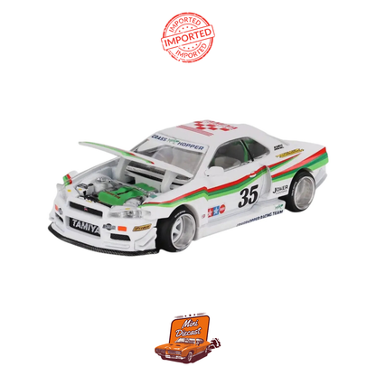 Mini GT Nissan Skyline GT-R (R34) TAMIYA x KAIDO HOUSE "The GRASSHOPPER" V1 (Sealed / Imported)