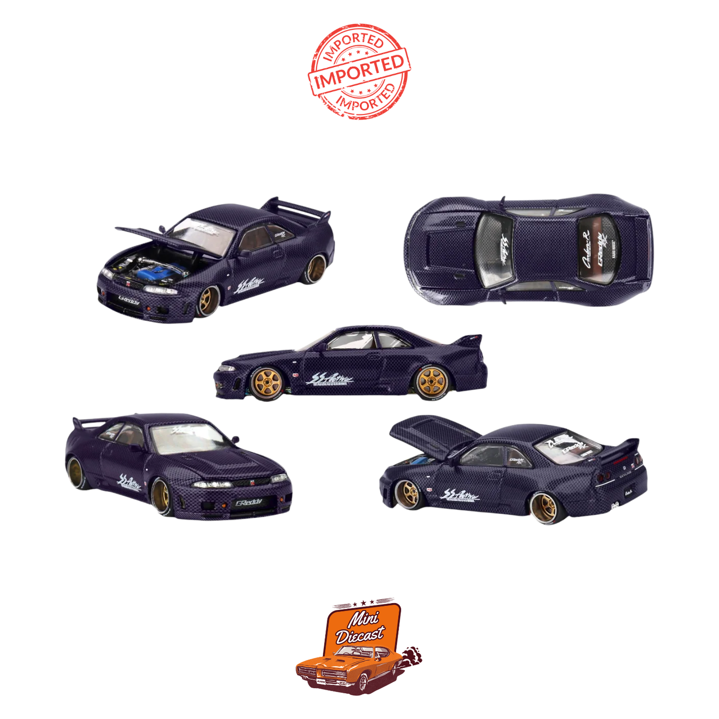 Mini GT #163: Kaido House Nissan Skyline GT-R (R33) Active Carbon R V2 (Sealed / Imported)