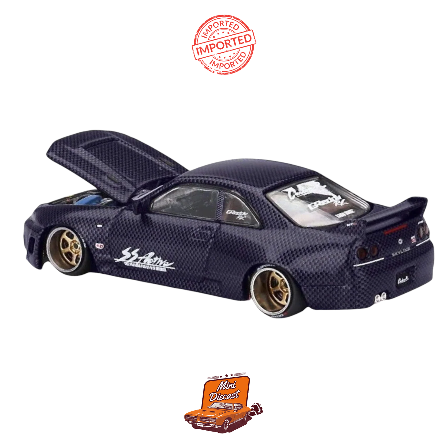 Mini GT #163: Kaido House Nissan Skyline GT-R (R33) Active Carbon R V2 (Sealed / Imported)