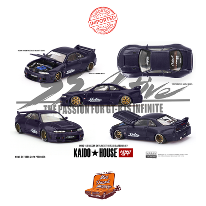 Mini GT #163: Kaido House Nissan Skyline GT-R (R33) Active Carbon R V2 (Sealed / Imported)
