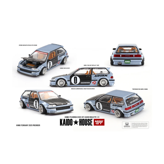Mini GT Kaido House #179 Honda Civic (EF) Kaido Roulette V1