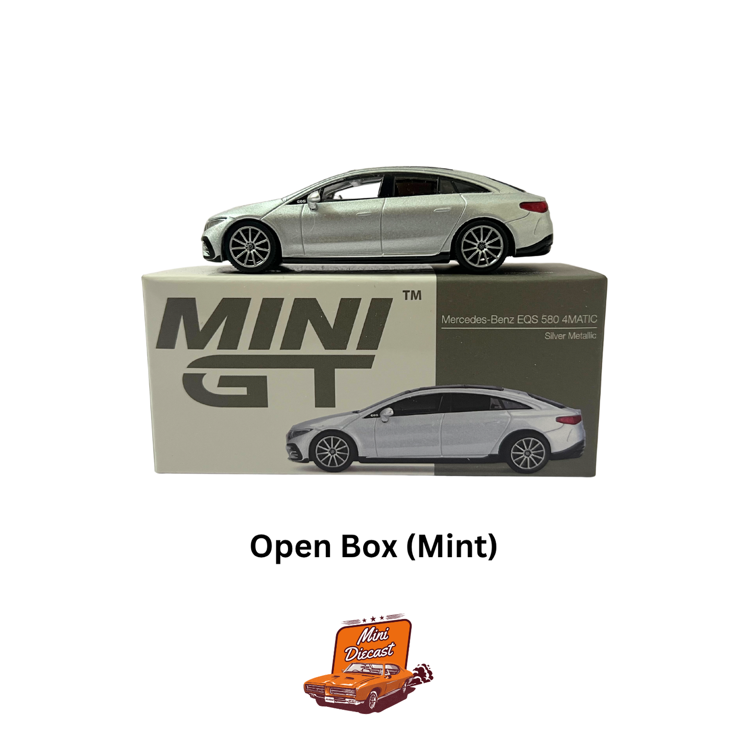 Mini GT – Mercedes-Benz EQS 580 4MATIC (Silver Metallic) (Unsealed / Mint Condition)