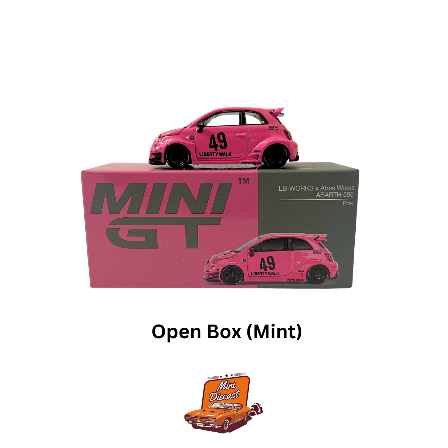 Mini GT – LB-Works × Abas Works Abarth 595 (Pink) (Unsealed / Mint Condition)