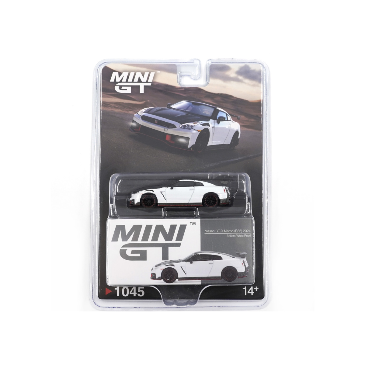 Mini GT #1045 Nissan GT-R Nismo 2024 White Pearl Blister Pack