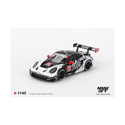 Mini GT #1143 Porsche 911 GT3 R #77 AO Racing 2025 IMSA Petit Le Mans