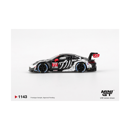Mini GT #1143 Porsche 911 GT3 R #77 AO Racing 2025 IMSA Petit Le Mans