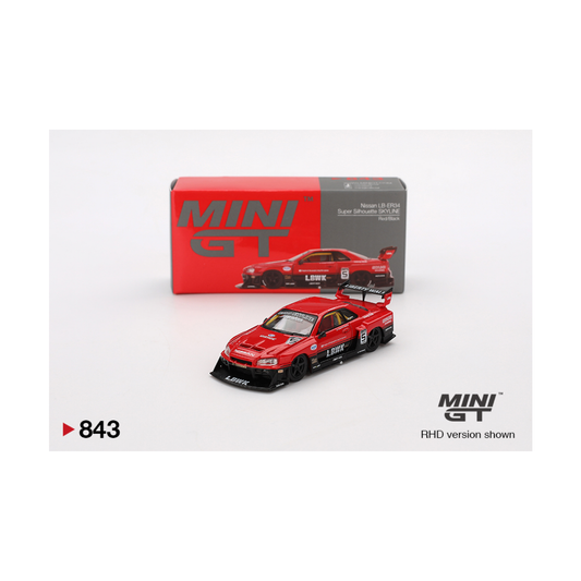 Mini GT #843 Nissan LB-ER34 Super Silhouette Skyline Red/Black