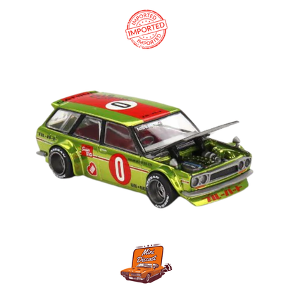 Mini GT #164: Kaido House Datsun KAIDO 510 Wagon OG Flo Yellow (Unsealed – Seal Broken in Transit, Never Opened / Imported)