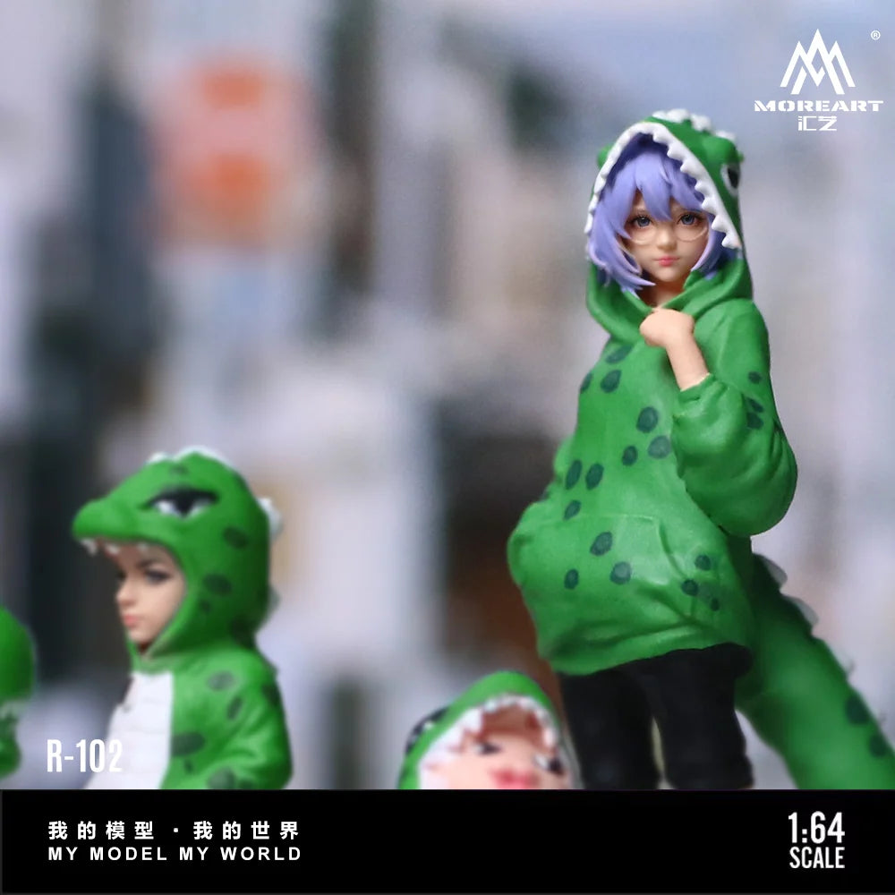 MoreArt Green Dinosaur Figure Family Set Realistic Resin Model (MO223102)