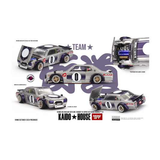 (Unsealed) Mini GT Kaido House #165 Nissan Skyline 2000GT-R (KPGC10) Kaido Works V1