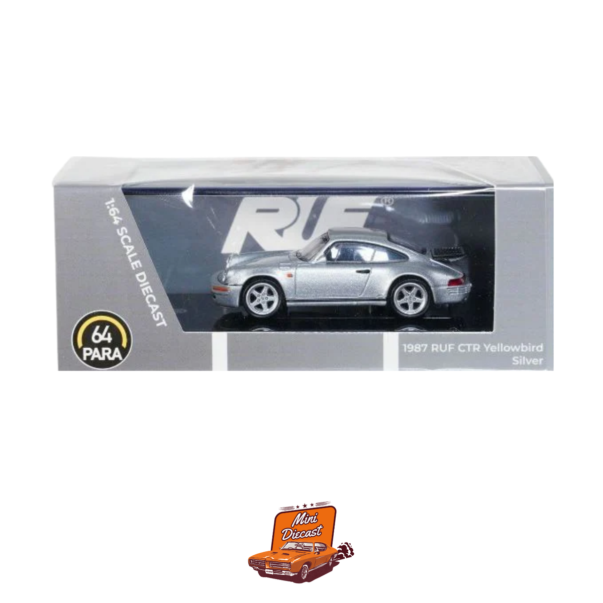 PARA64 1987 Porsche RUF CTR “Yellowbird” – Silver (1:64 Scale)