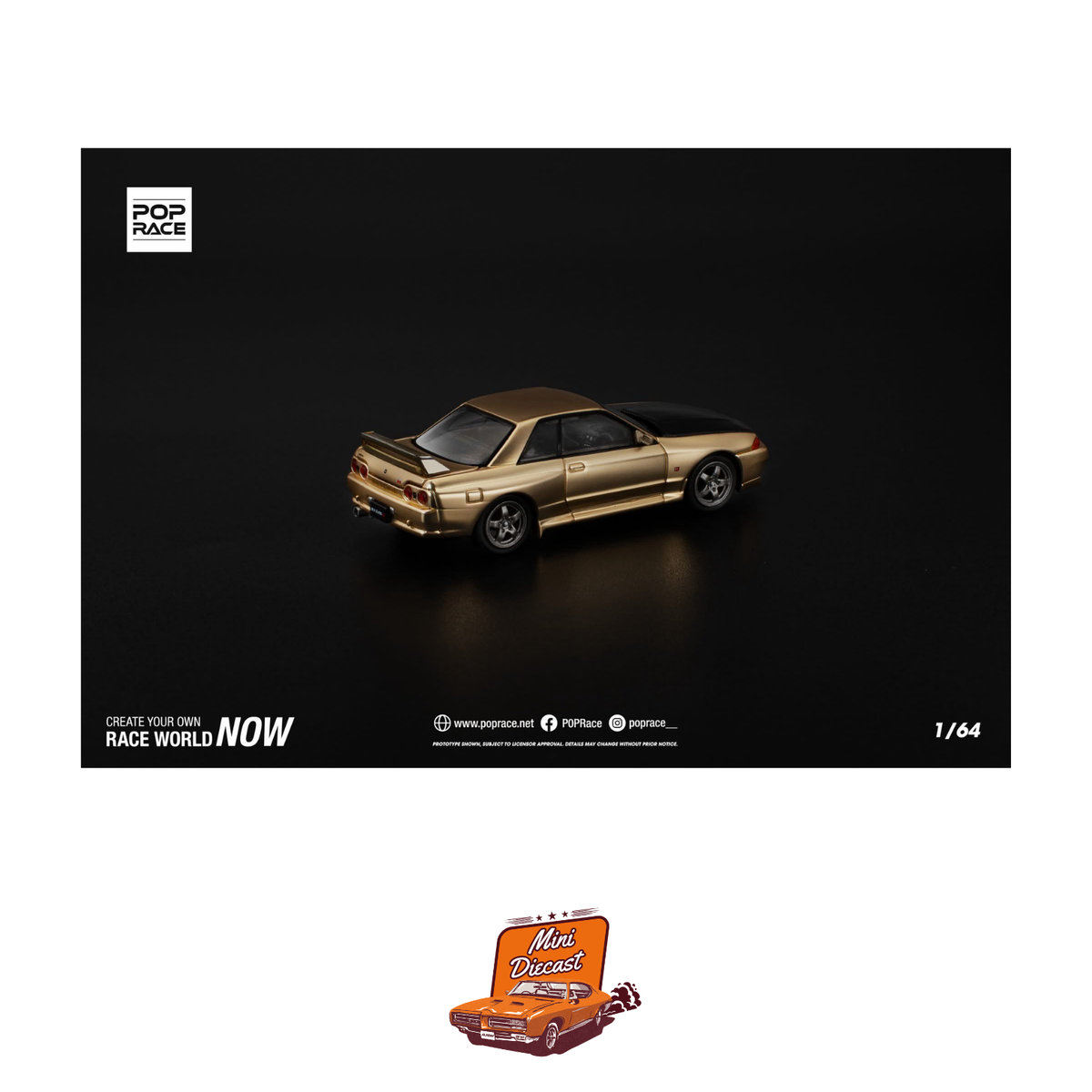 Pop Race Nissan Skyline GT-R (R32) Gold 2025 Kuala Lumpur Tokyo Auto Salon (PR64-190)