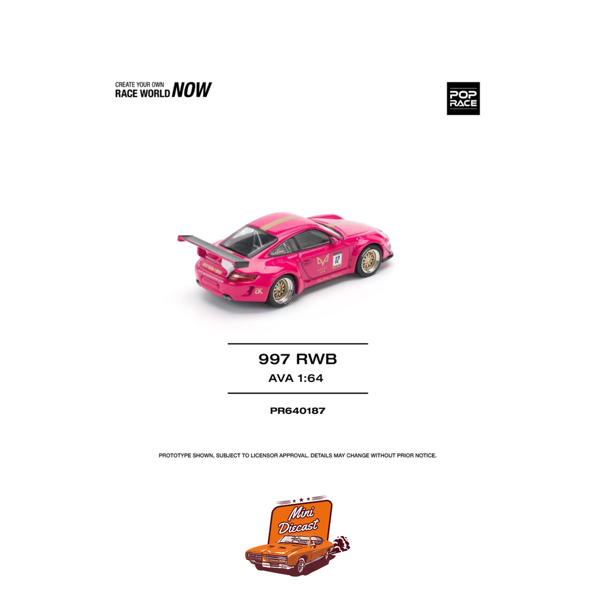 Pop Race Porsche 911 (997) RWB AVA (PR64-187)