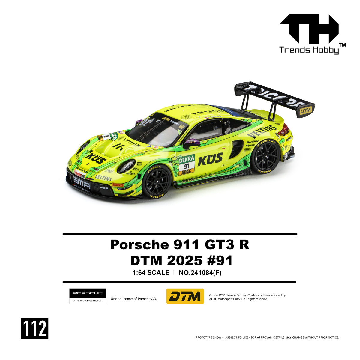 (Pre-Order) Trends Hobby 1:64 Porsche GT3 R - DTM 2025 #91
