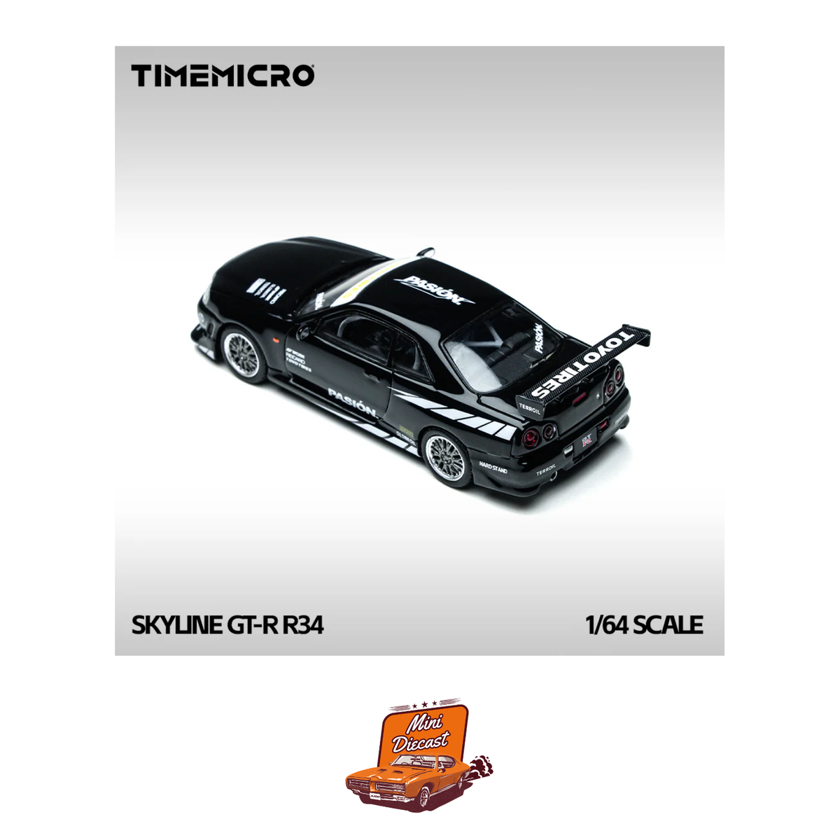 Time Micro Nissan Skyline GT-R R34 – "Black Street" (TM800504)