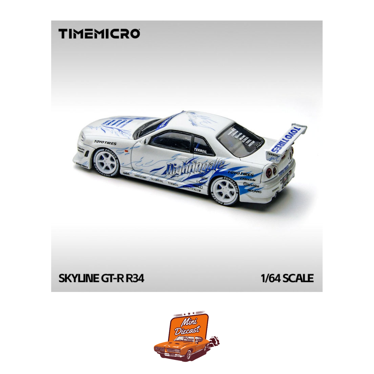 Time Micro Nissan Skyline GT-R R34 "Drifting Flame" (TM800503)