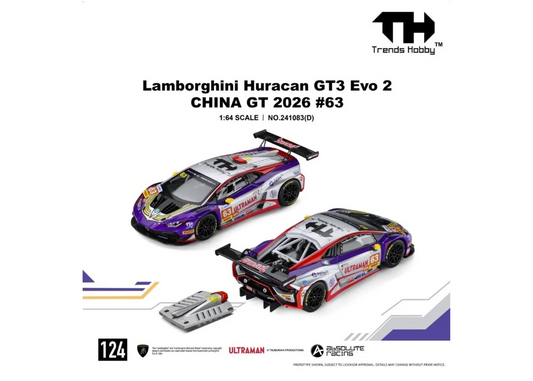 Trends Hobby Lamborghini Huracan GT3 EVO2 Absolute Racing China GT 2026 #63 Ultraman (241083(D))